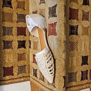 Womens Woven Beige/Cream Flats